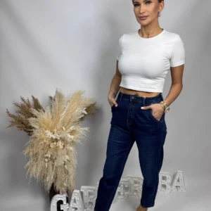 Jeasny Ciemne Mom'S Jeans
